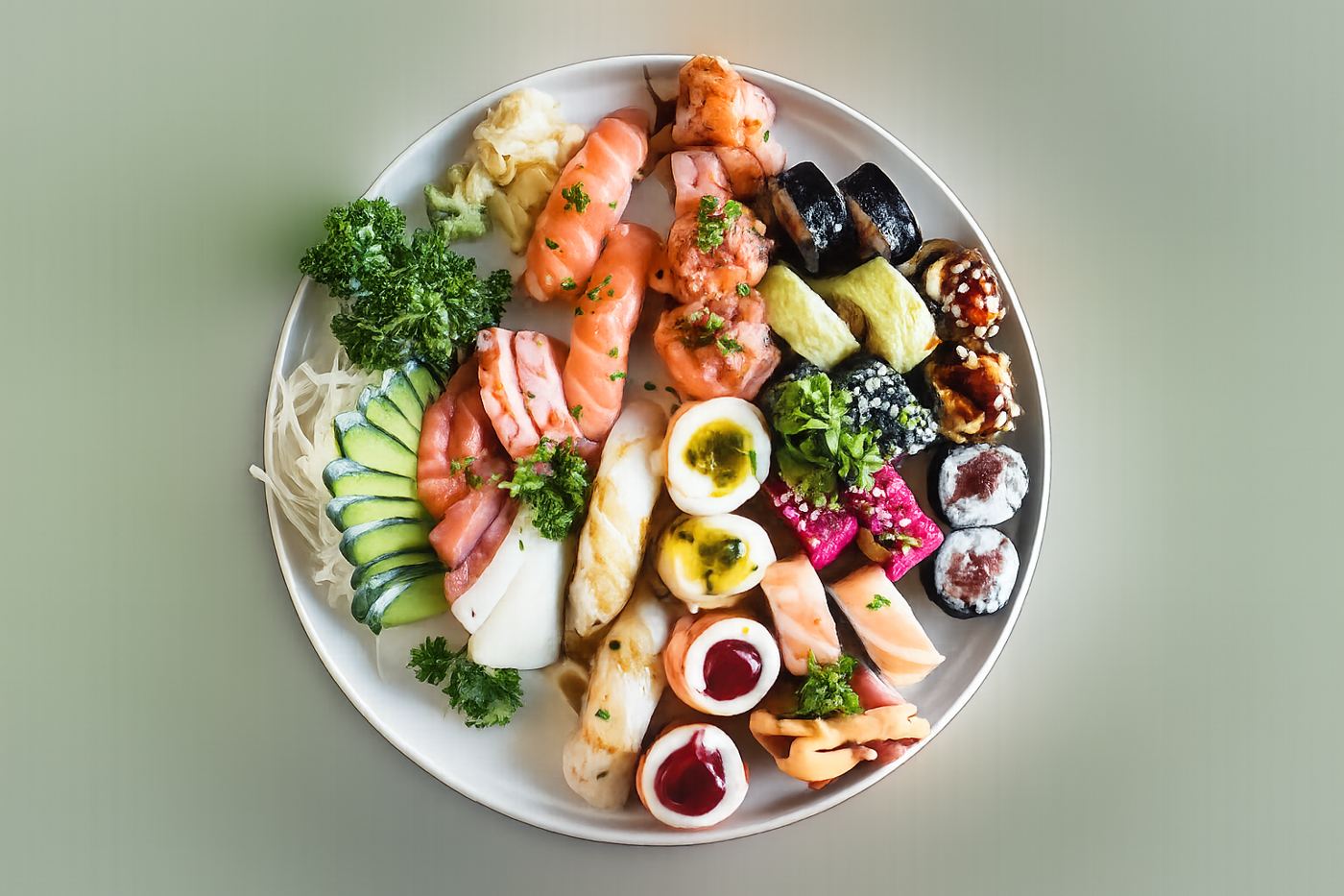Combinado do chefe com sashimi e sushi variado